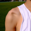 Man with a dislocated shoulder