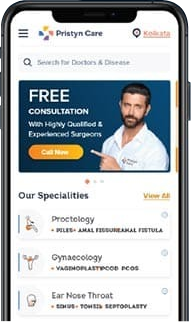 pristynCare mobile app homescreen