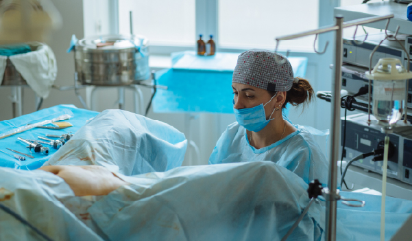 Female consulting gynecologist for vaginal dryness treatment