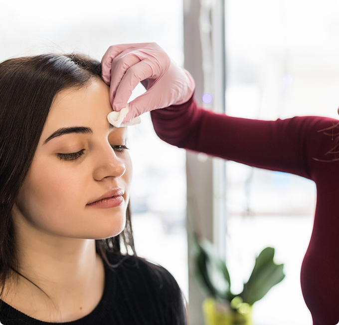 Woman Getting botox injection